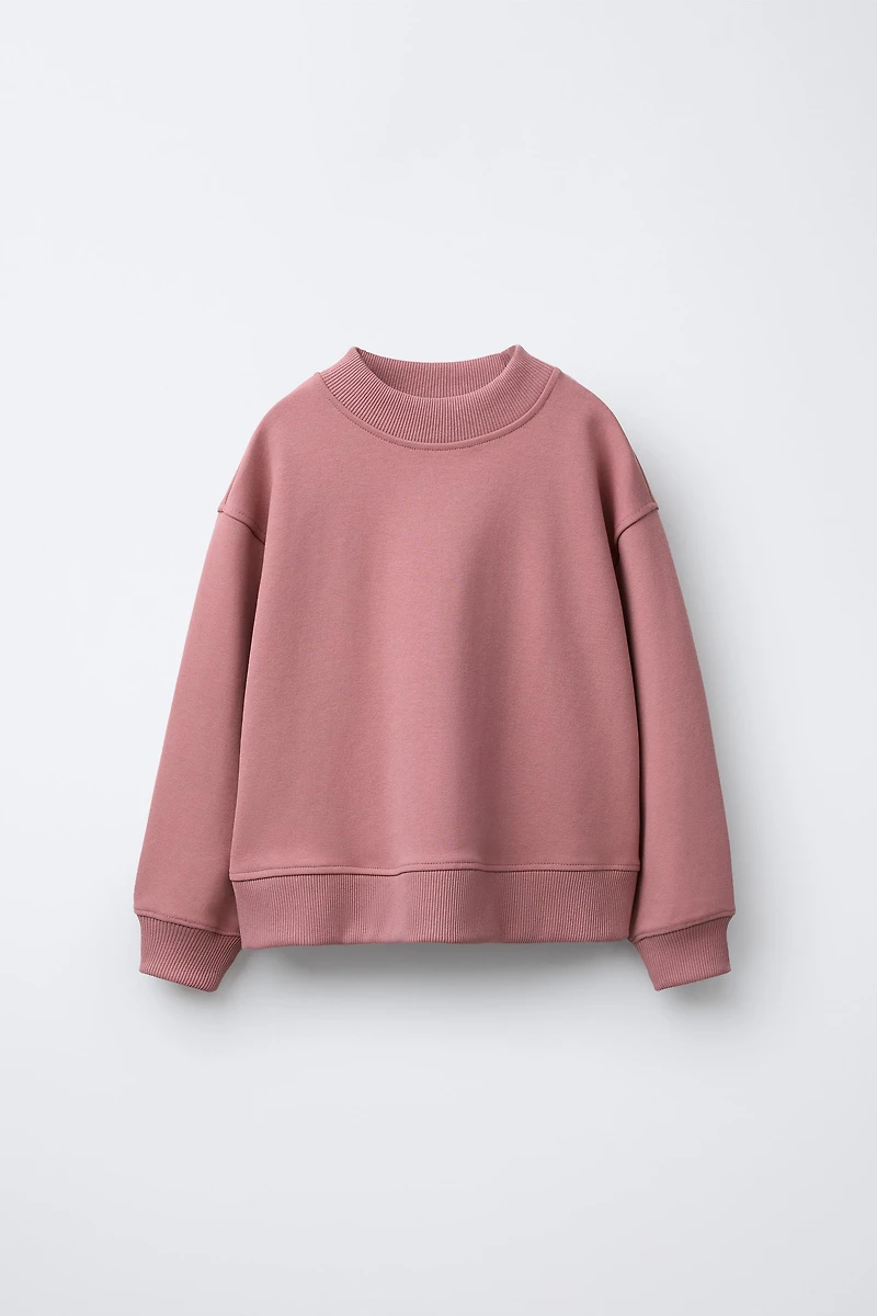 INTERLOCK SWEATSHIRT AND WIDE LEG PANTS SET