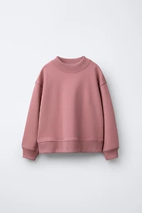 INTERLOCK SWEATSHIRT AND WIDE LEG PANTS SET