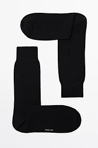 Plain cotton blend knit socks