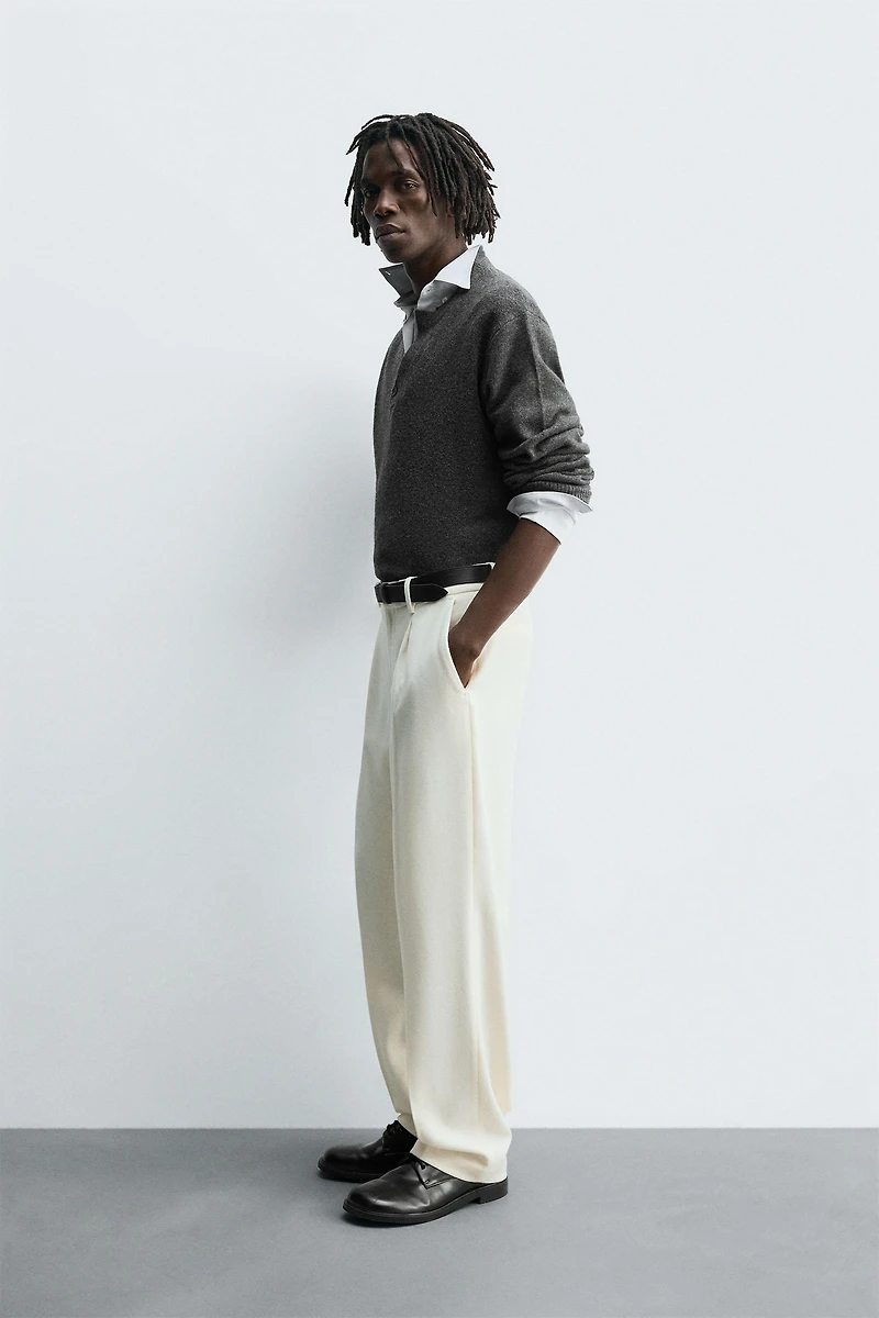 BUTTONED KNIT POLO SHIRT