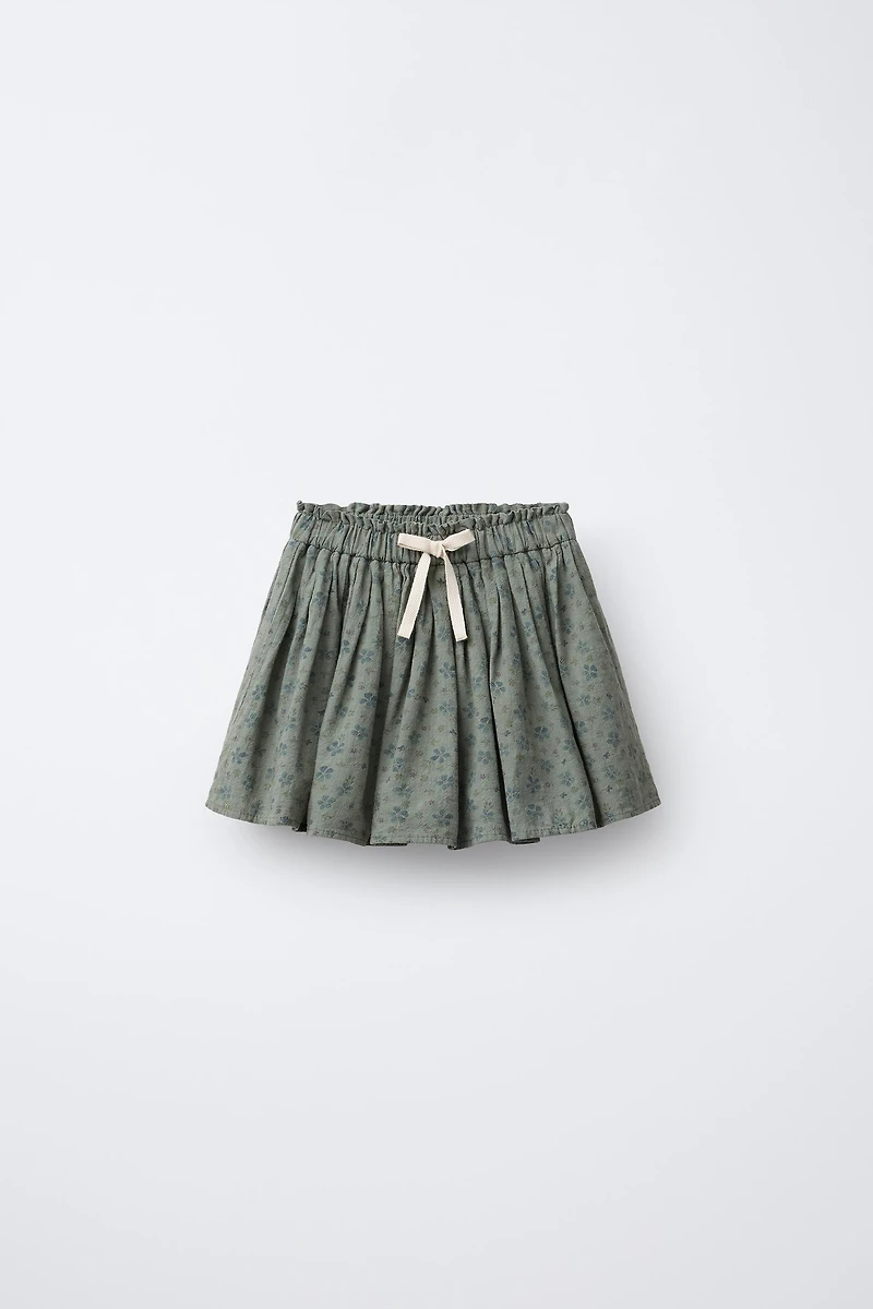 TEXTURED FLORAL SKORT