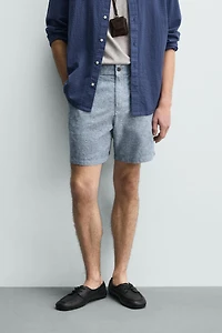 REGULAR FIT TEXTURED SHORTS