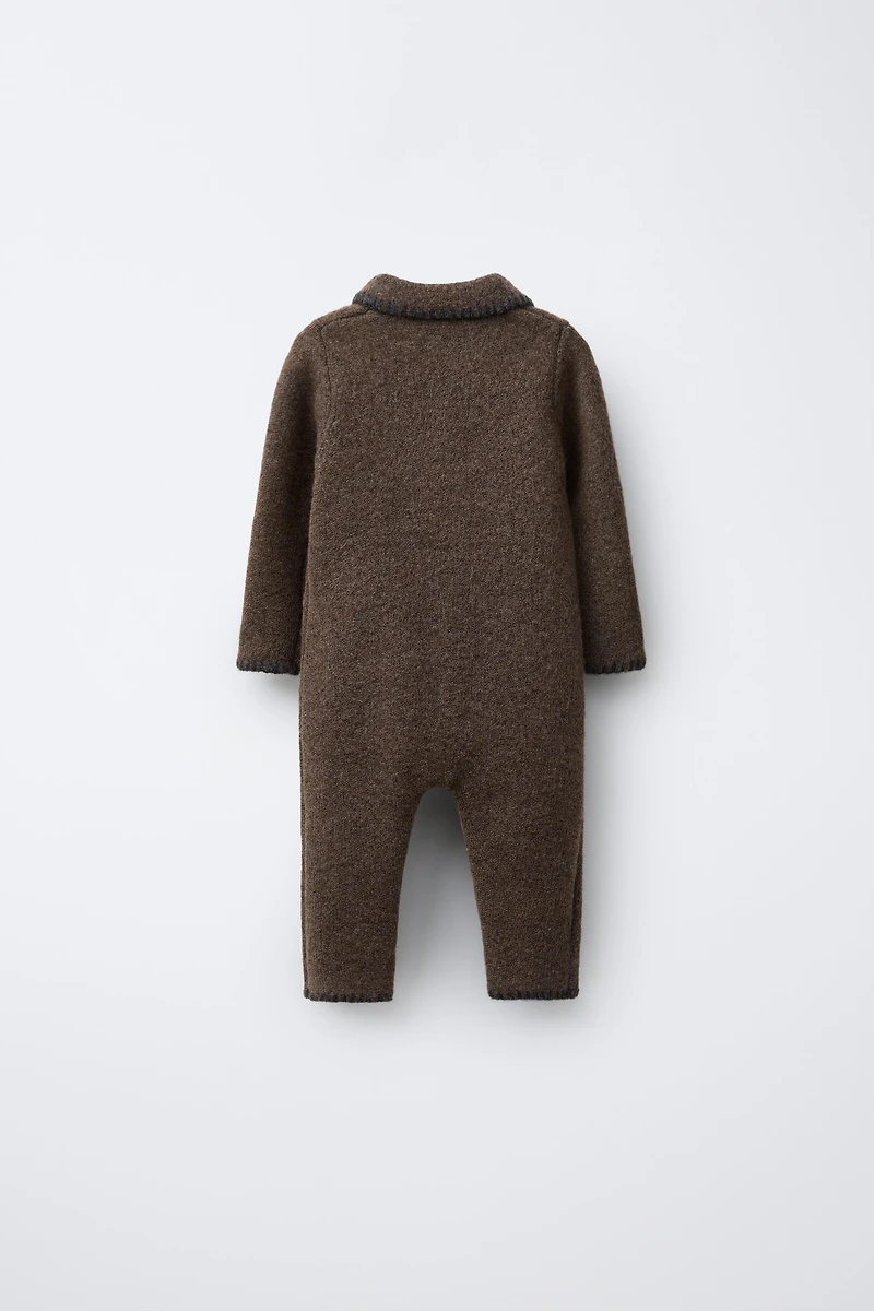 KNIT JUMPSUIT WITH CONTRAST DETAILS