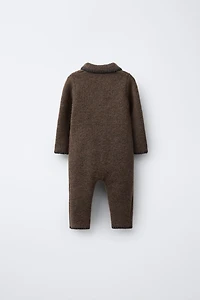 KNIT JUMPSUIT WITH CONTRAST DETAILS