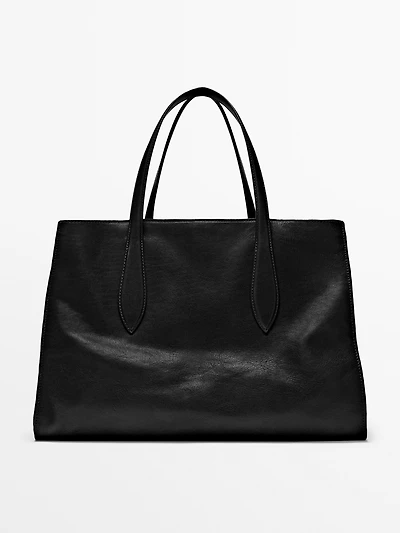 Nappa leather maxi tote bag