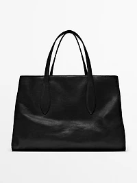 Nappa leather maxi tote bag