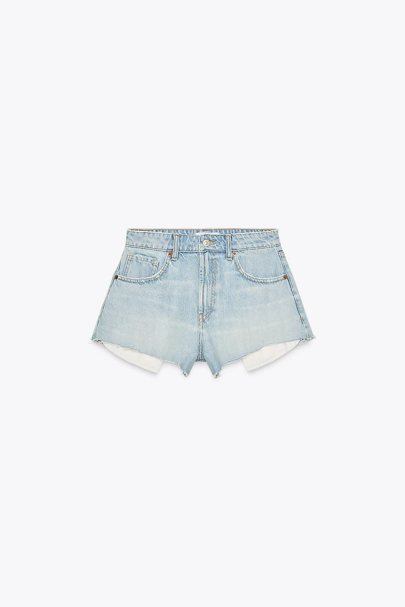 SHORT MINI EN JEAN TRF TAILLE MI-HAUTE