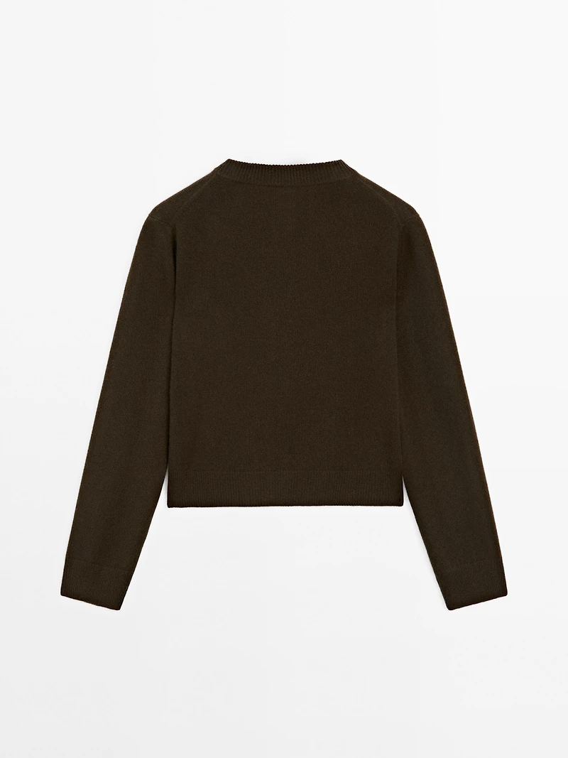 Knit cardigan with diamond detail