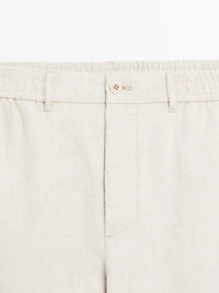 100% linen jogger fit trousers