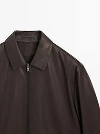Cowhide nappa leather jacket