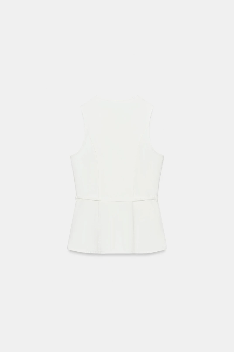 Z1975 BELTED DOUBLE BREASTED DENIM VEST