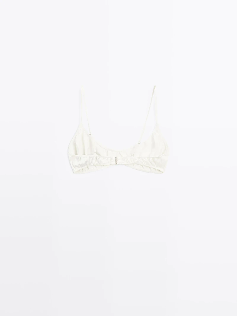 Soutien-gorge triangle satiné fronc