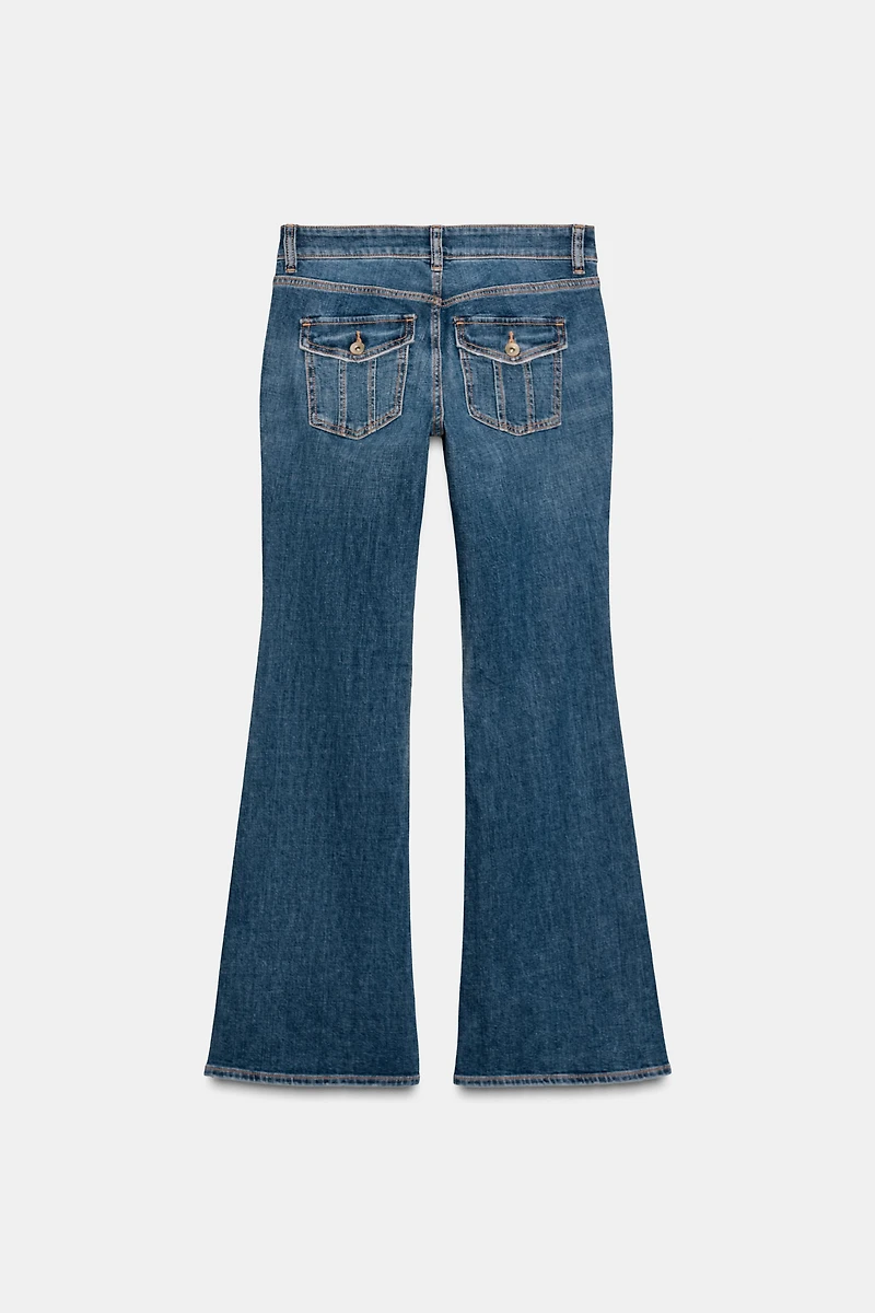 TRF LOW RISE BOOTCUT POCKET JEANS