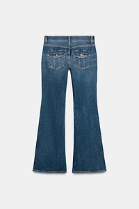 TRF LOW RISE BOOTCUT POCKET JEANS