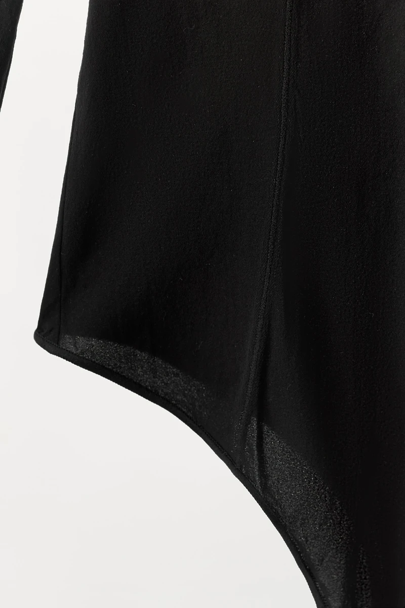 NYLON STOCKING BODYSUIT WITH POLYAMIDE