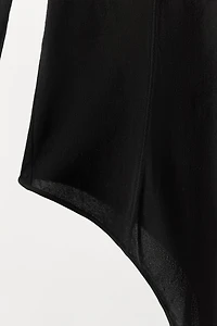 NYLON STOCKING BODYSUIT WITH POLYAMIDE