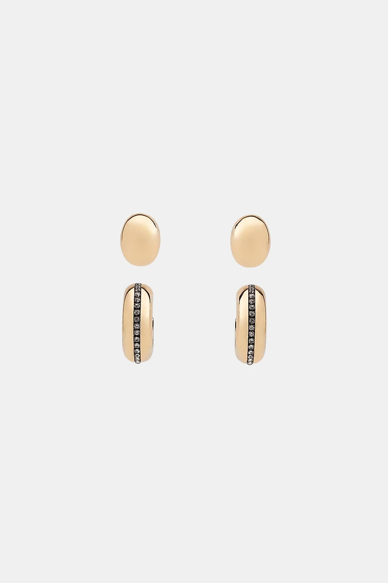 PACK OF BUTTON AND SPARKLY HOOP EARRINGS
