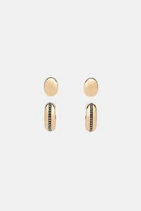 PACK OF BUTTON AND SPARKLY HOOP EARRINGS