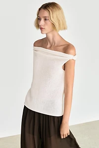 Ribbed knit bandeau top