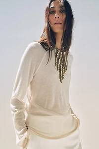 T-SHIRT À MANCHES LONGUES AVEC LAINE