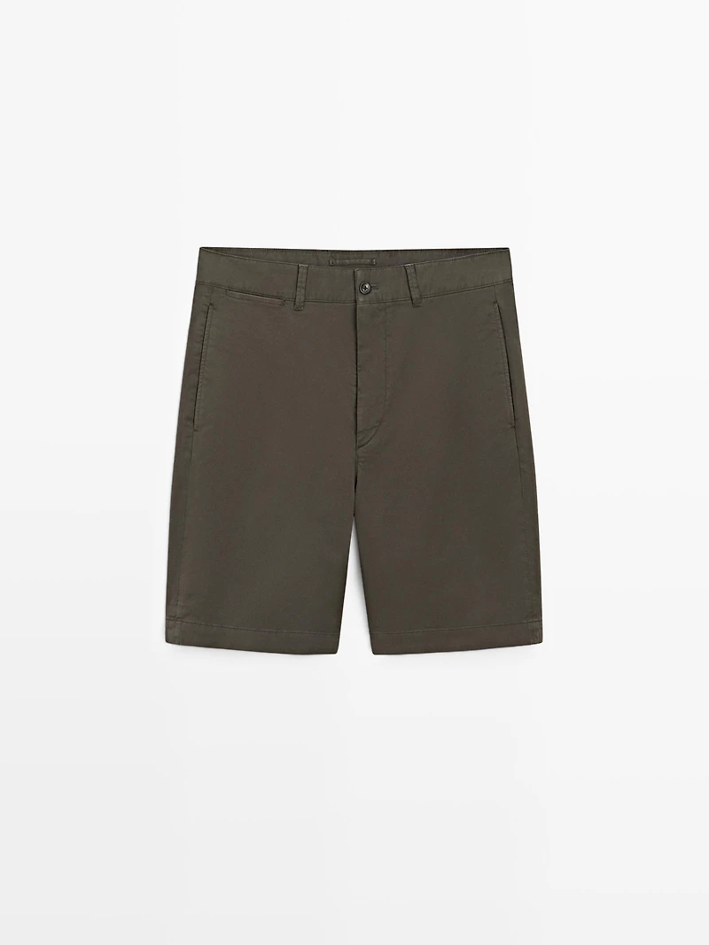 Bermuda avec poche en coton mélangé