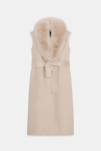 ZW COLLECTION FAUX FUR COLLAR VEST
