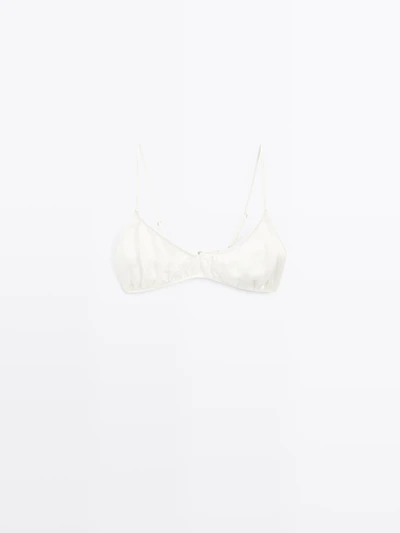 Soutien-gorge triangle satiné fronc