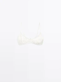 Soutien-gorge triangle satiné fronc
