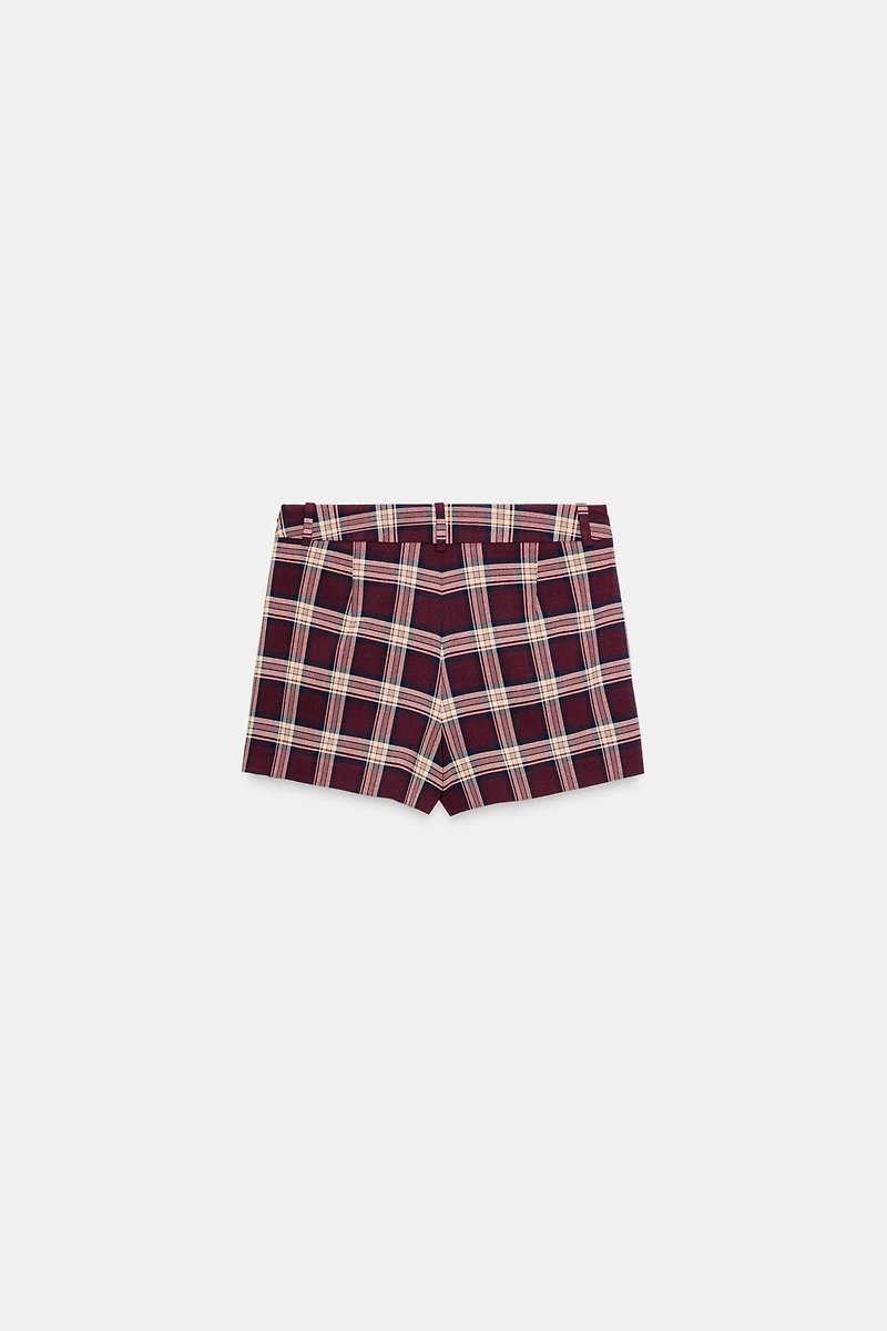 PLAID PLEATED SKORT