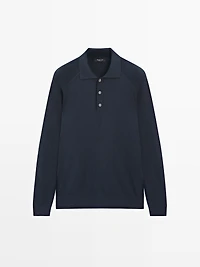 Pull polo en maille de coton mélang