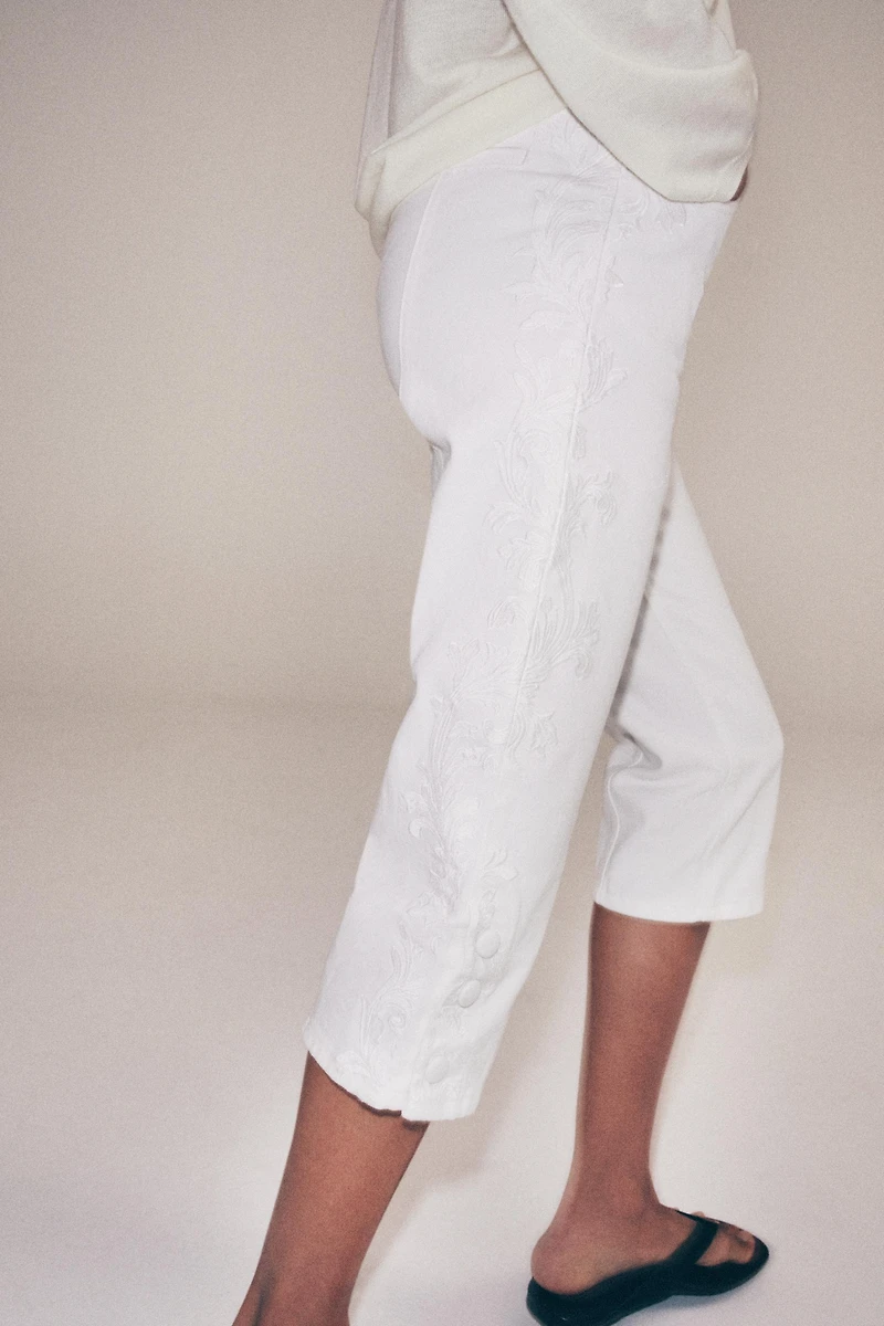 JEAN ZW COLLECTION CAPRI TAILLE NORMALE BRODERIES
