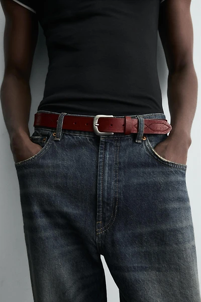 VINTAGE EFFECT LEATHER BELT
