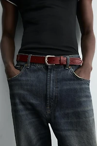 VINTAGE EFFECT LEATHER BELT