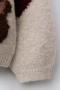 BEAR AND HEART KNIT SWEATER