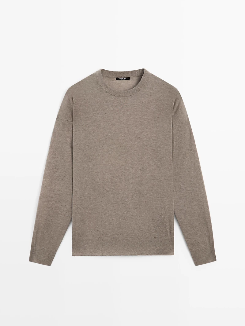 Oversize wool blend knit sweater