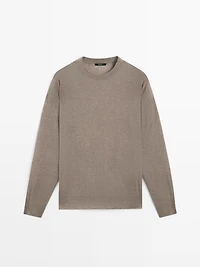 Oversize wool blend knit sweater