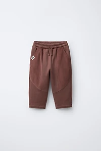 PANTALON EN MOLLETON ET VELOURS CÔTELÉ