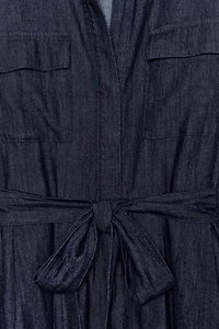 ZW COLLECTION BELTED DENIM DRESS