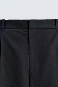 STRUCTURED COTTON - LINEN PANTS