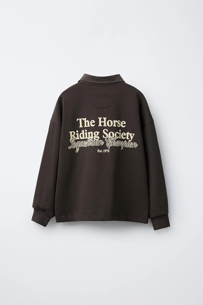 VELVET TEXT POLO SHIRT