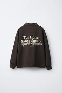 VELVET TEXT POLO SHIRT