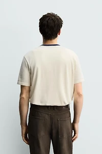 REGULAR-FIT CONTRAST EMBROIDERED T-SHIRT
