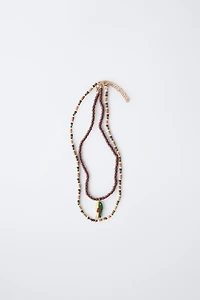 TWO-PACK OF BEADED FISH NECKLACES