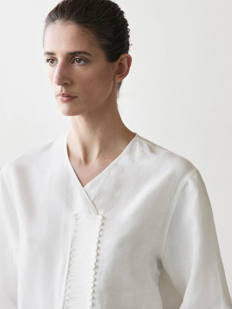 Chemise fluide avec plastron