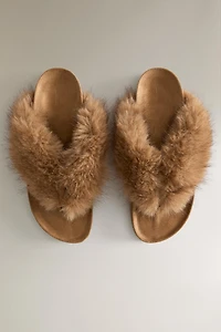 SANDALE ENTRE-DOIGTS IMITATION FOURRURE