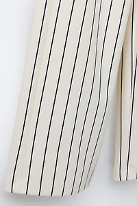 STRIPED PONTE WIDE LEG PANTS