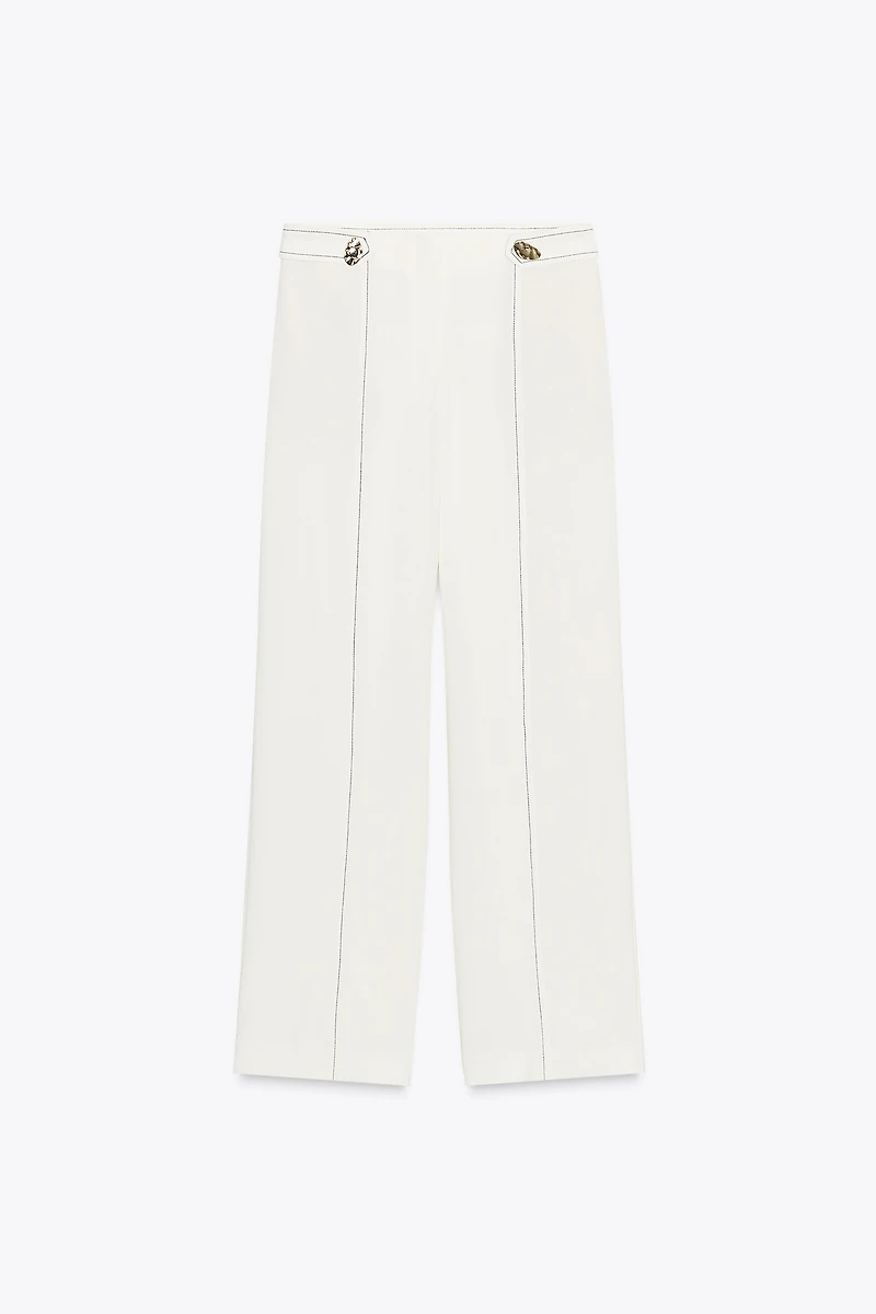 CONTRAST STITCHING LOOP PANTS