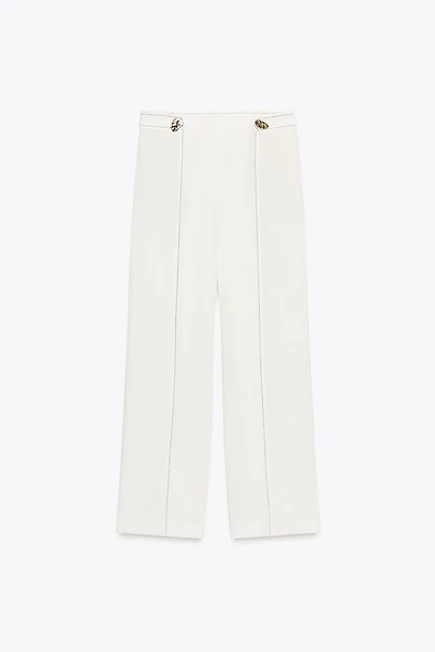 CONTRAST STITCHING LOOP PANTS