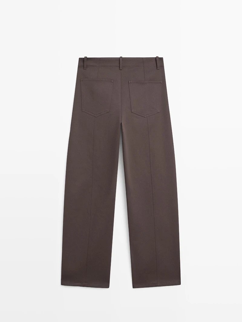 Mid-rise carrot fit trousers