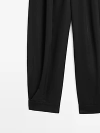 Pantalon bouffant en tissu fluide